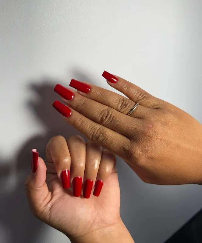 Elegant soft pink ballerina gel nails with glossy finish — Viktoriia Nails Utrecht